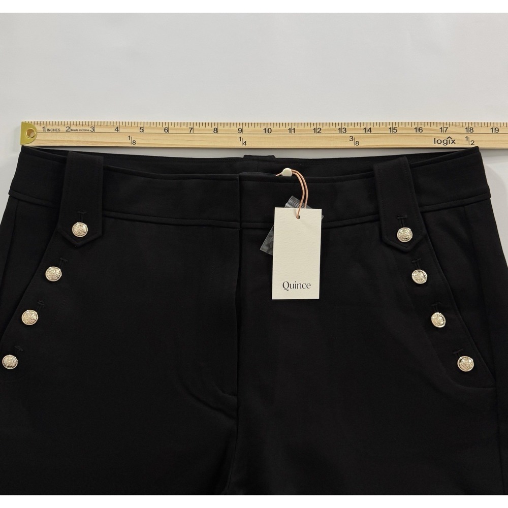 Quince Women Ultra-Stretch Ponte Straight Leg Mariner Pants Black Size XL NWT - Picture 4 of 12